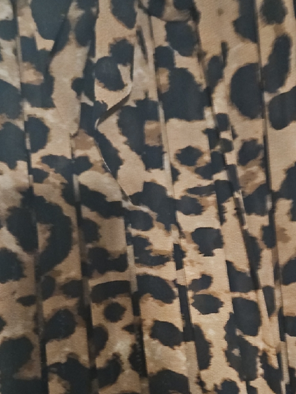 Leopard Print Pleated Maxi Skirt - Brown and Black - Picture 4 of 7